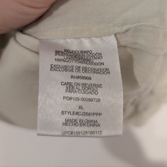 Muted Green Puff Sleeve Gingham Cotton Crop XL - Picture 5 of 5